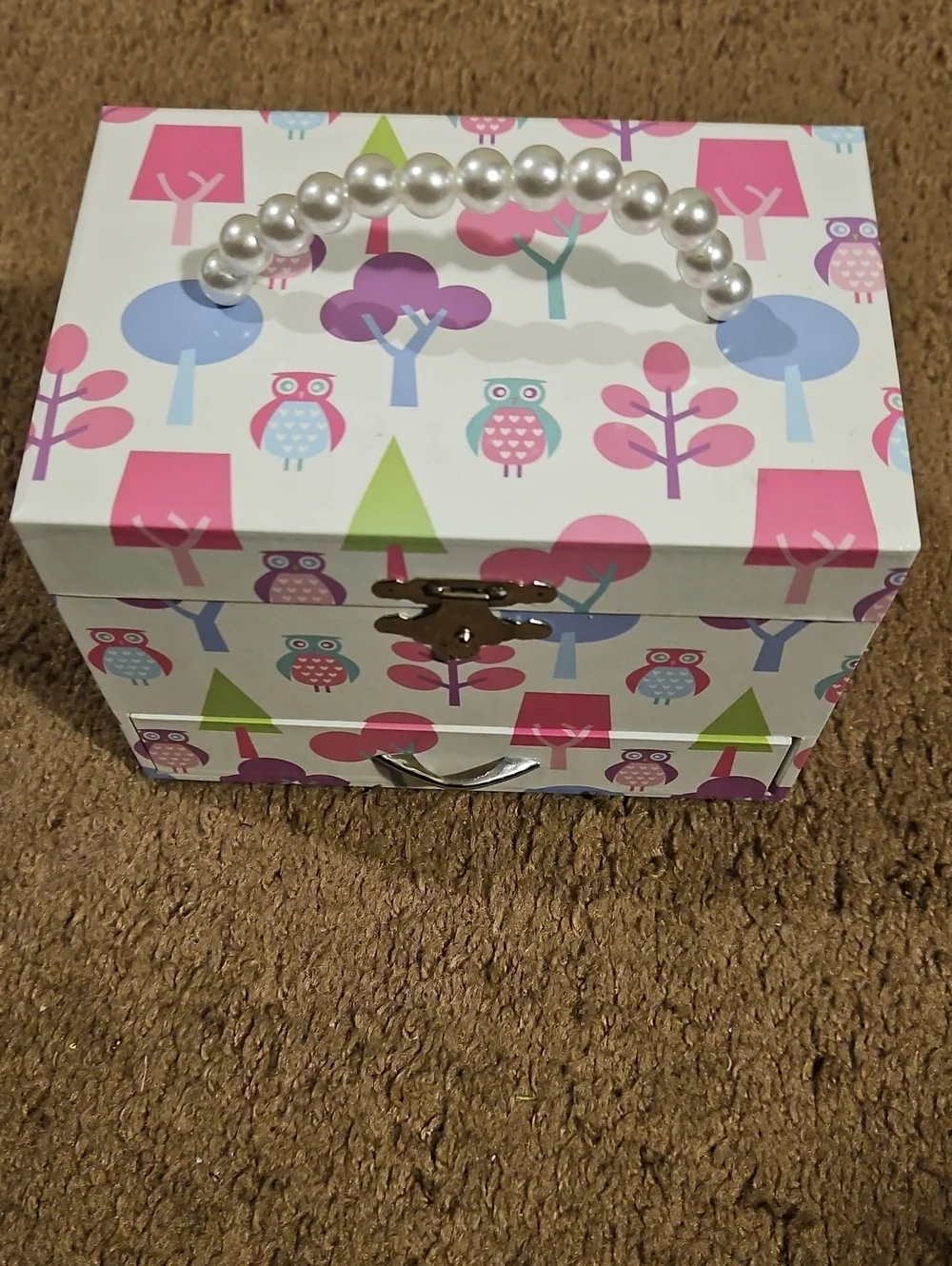 Girls Pearl-Handle Jewelry Box